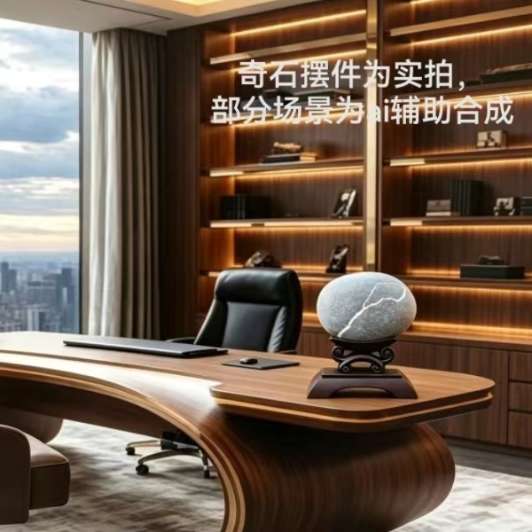 办公空间奇石摆件 前台天然景观石