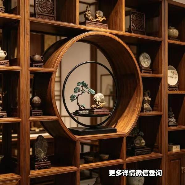 玄关博古架奇石摆件