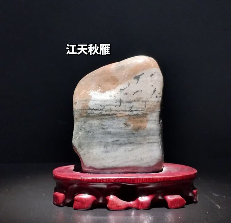 山水纹理金海石原石摆件