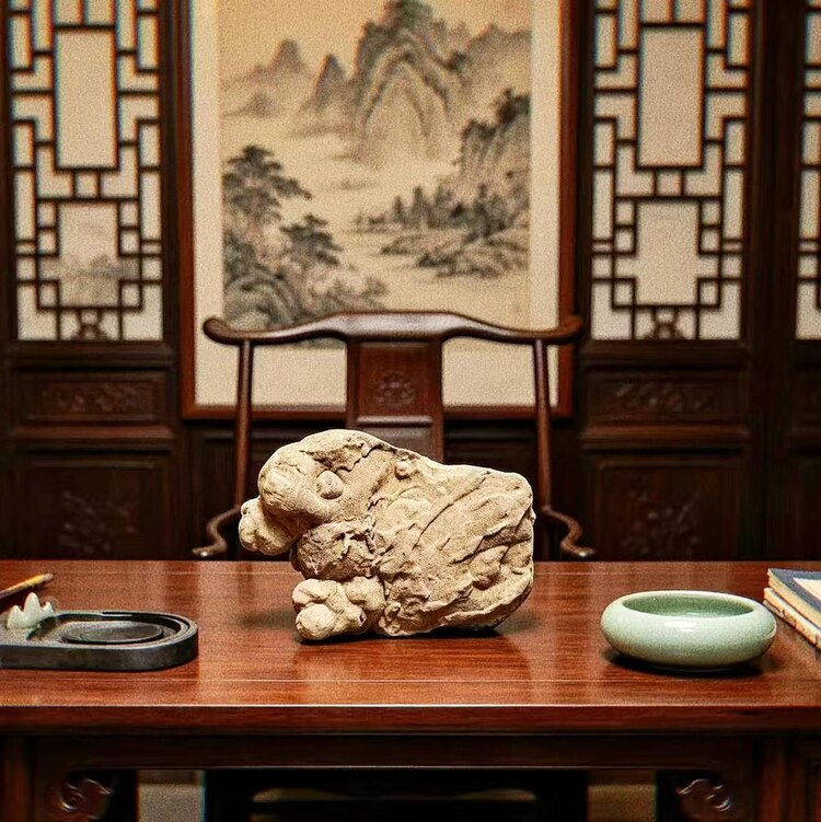 瑞兽象形石摆件
