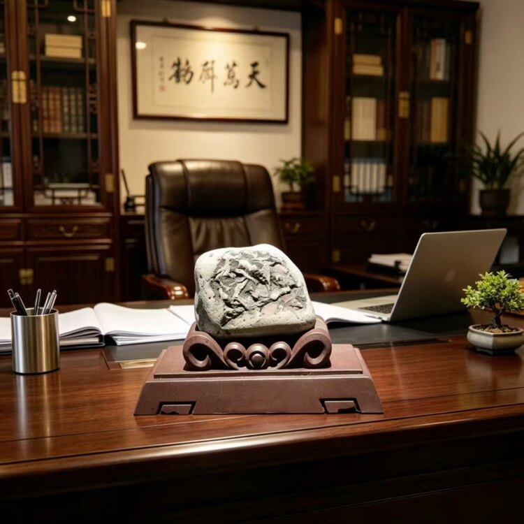 高档办公桌奇石摆件